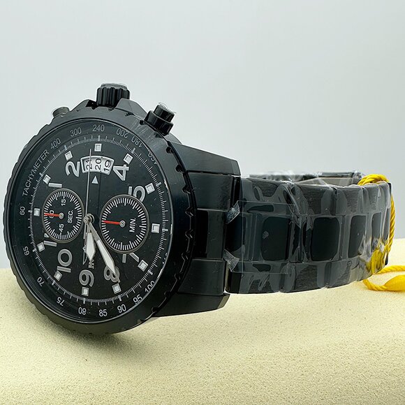 Invicta Specialty Chronograph Black Dial Black Ion-plated Men's Watch Tachymeter - Picture 4 of 9